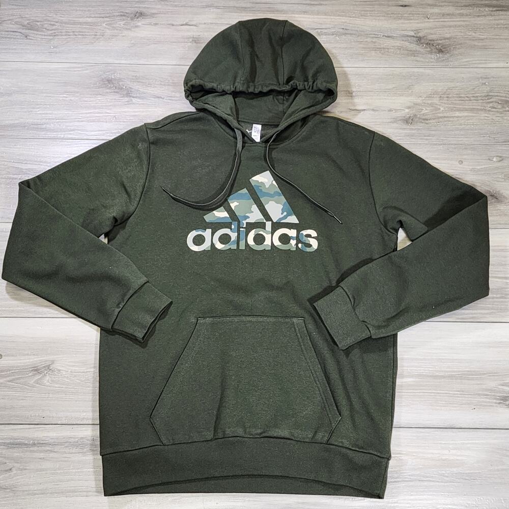 Adidas Hoodie Men's Medium Green Camo Graphic